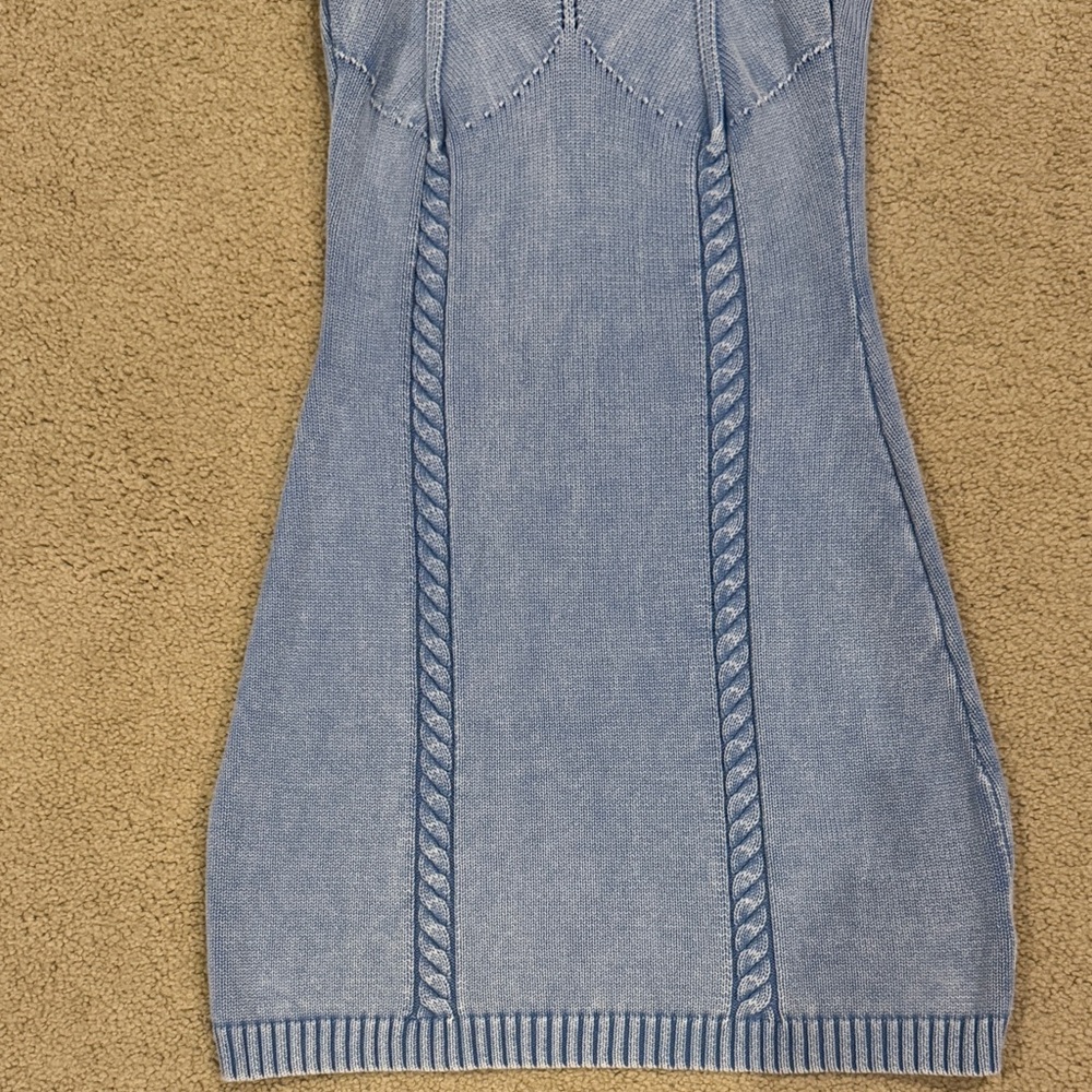 Promesa Light Blue Knit Tank Mini Dress - Picture 3 of 5